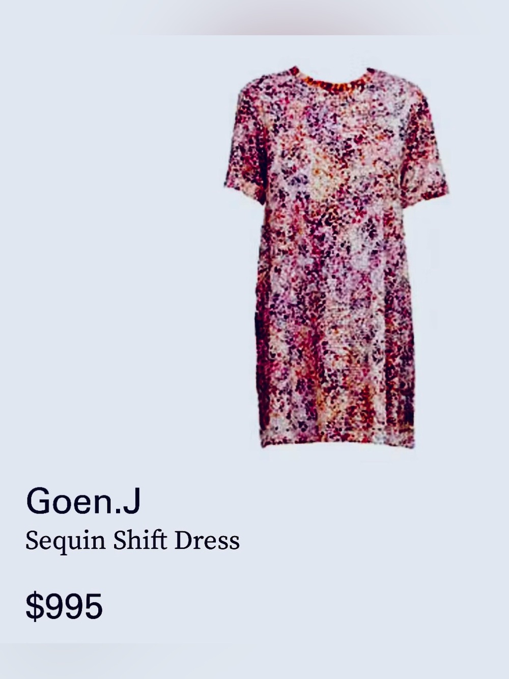 Goen.J Stunning Multicolor Sequin Swingy Shift Dress